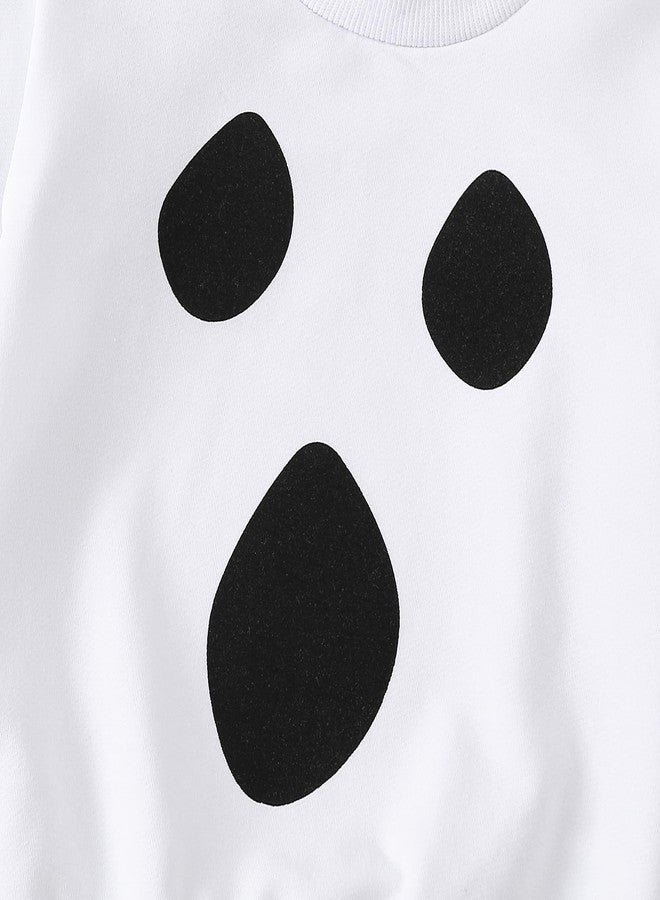 wybzd Toddler Baby Boy Girl Halloween Outfit Ghost Face Crewneck Sweatshirt Oversized Pullover Ghosts Costume Clothes (ghost face, 18-24 Months) - Image 3
